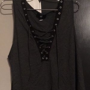 Cross tie tank top